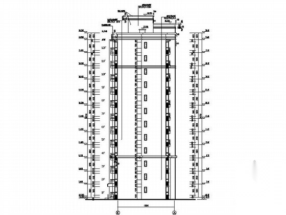 某十二层一梯二经济适用房单体建筑施工图（南梯）cad施工图下载【ID:168324176】