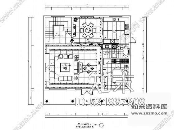 施工图某自建牌楼别墅现代中式风格室内装修图含效果施工图下载【ID:531987309】