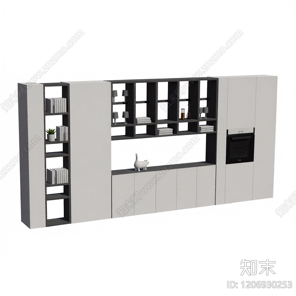 组合式电视墙3D模型下载【ID:1206930253】