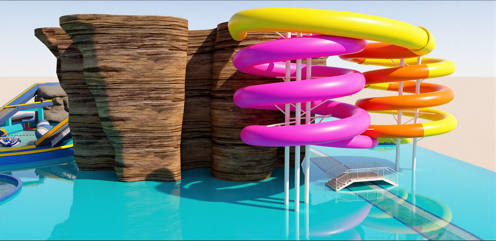 现代泳池SU模型下载【ID:1215212474】