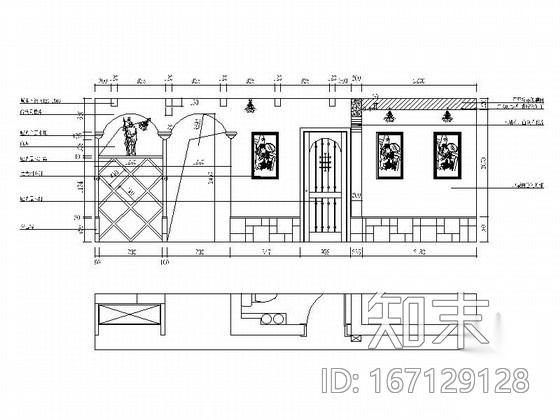 名师设计优雅田园乡村两居室样板间CAD装修施工图（含效...cad施工图下载【ID:167129128】