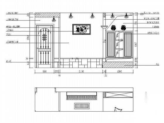 名师设计优雅田园乡村两居室样板间CAD装修施工图（含效...cad施工图下载【ID:167129128】