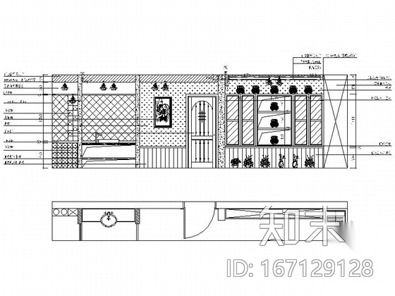 名师设计优雅田园乡村两居室样板间CAD装修施工图（含效...cad施工图下载【ID:167129128】