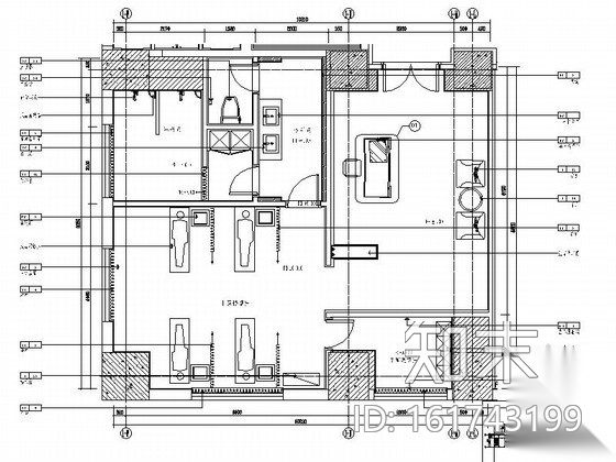 [扬州]某酒店中医按摩室装修图cad施工图下载【ID:161743199】