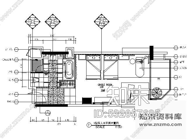 施工图广东五星级酒店双床间施工图cad施工图下载【ID:532057685】