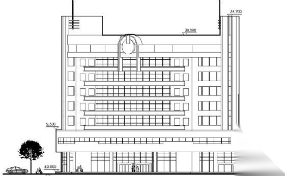 某综合办公楼建筑方案cad施工图下载【ID:149945100】