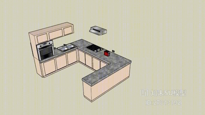 家居开放厨房SU模型下载【ID:317873054】