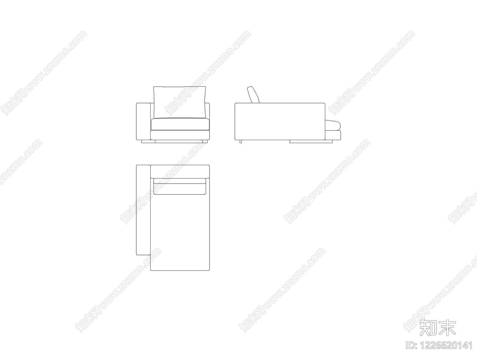 现代,意式沙发CAD图纸