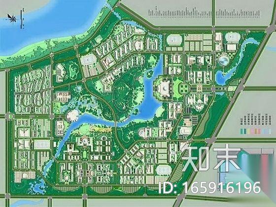 [山东]大学城南区景观概念设计汇报cad施工图下载【ID:165916196】