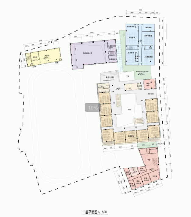 [直向建筑]昆山市玉山镇第一中心小学建筑方案cad施工图下载【ID:151560123】