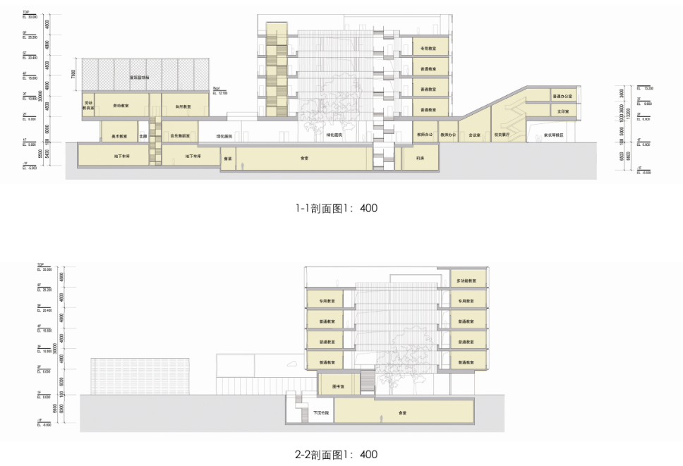 [直向建筑]昆山市玉山镇第一中心小学建筑方案cad施工图下载【ID:151560123】