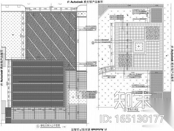 [广东]城市职业技术学校景观规划设计施工图cad施工图下载【ID:165130177】