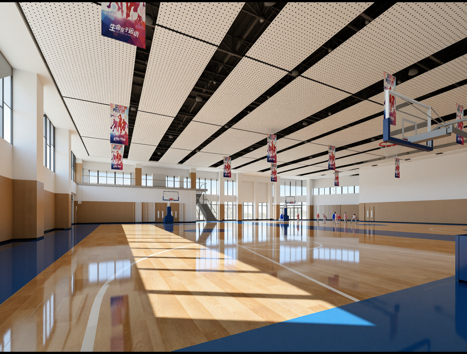 现代篮球场3D模型下载【ID:1215037065】