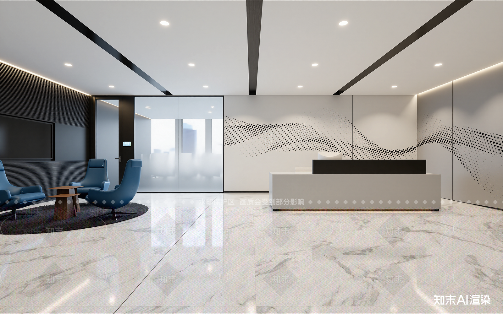 现代办公大厅3D模型下载【ID:1214647971】