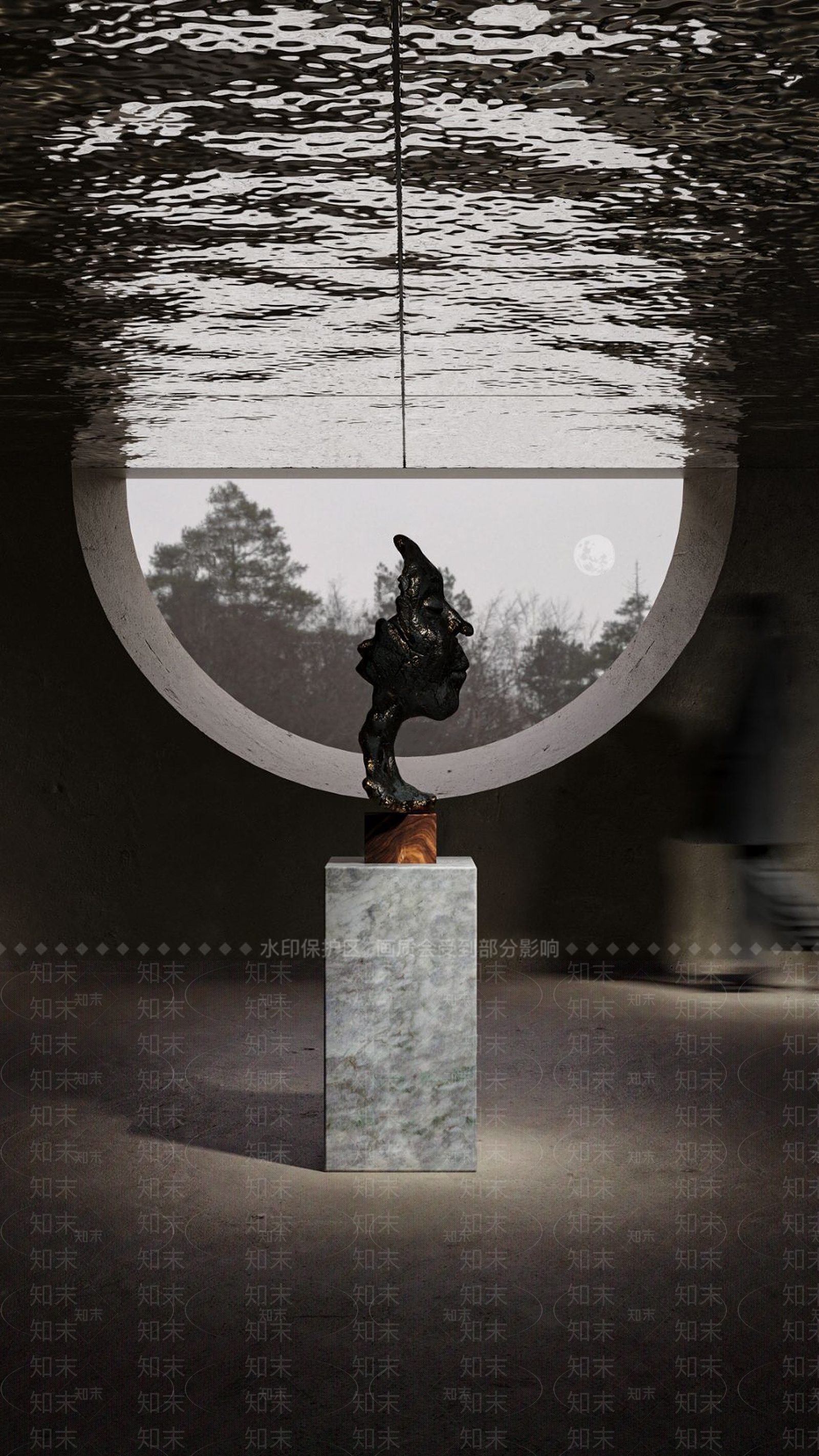 现代人像雕塑3D模型下载【ID:1121604339】