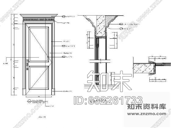 图块/节点欧式造型门详图cad施工图下载【ID:832261733】