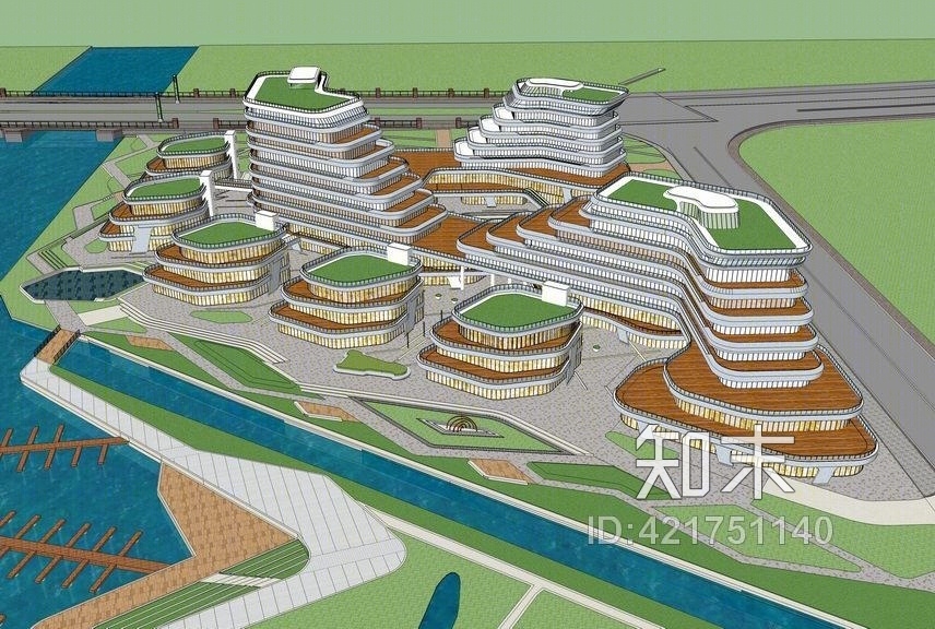 现代商业楼SU模型下载【ID:421751140】
