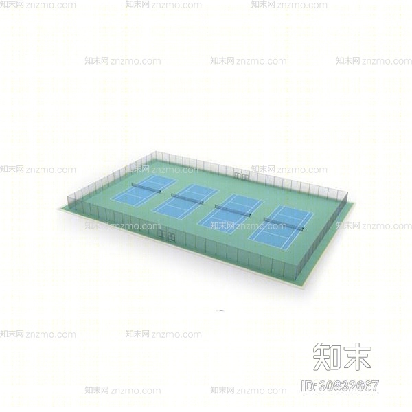 现代网球场3D模型下载【ID:30832667】
