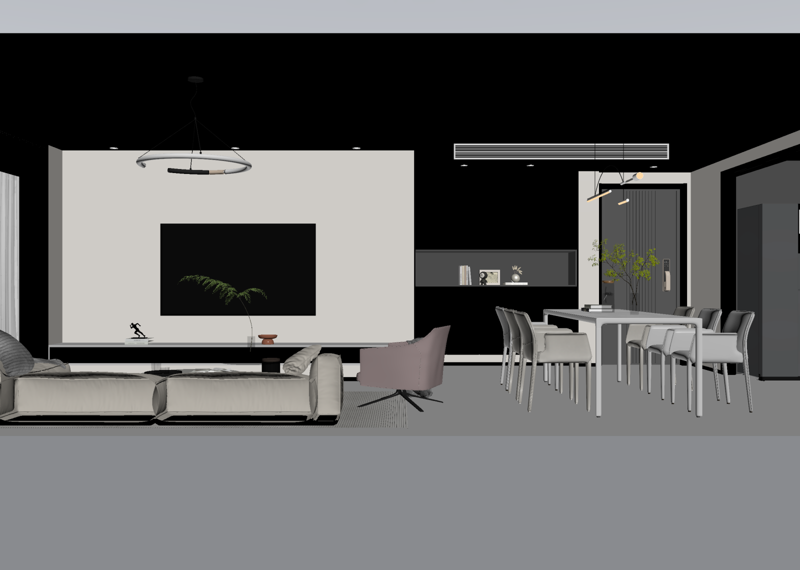现代客餐厅3D模型下载【ID:1215125961】