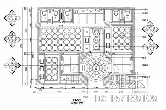 豪华卫生间CAD详图下载cad施工图下载【ID:167188108】