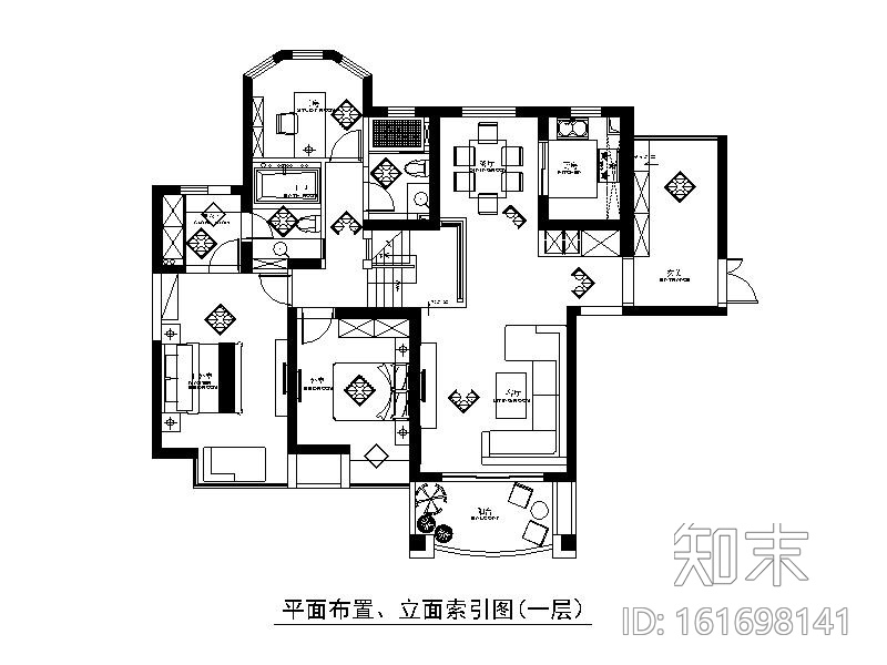 跃层公寓样板间设计CAD施工图（含实景图）施工图下载【ID:161698141】