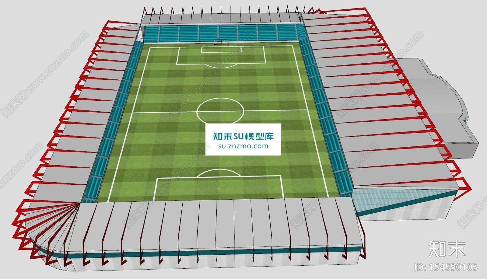 英冠球队体育场看台SU模型下载【ID:154590105】