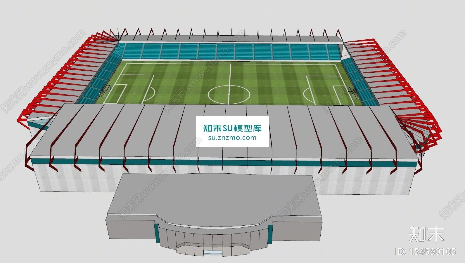 英冠球队体育场看台SU模型下载【ID:154590105】