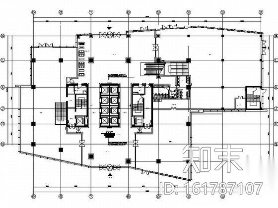 [上海]浦东金融区现代甲级办公大厦室内装修施工图cad施工图下载【ID:161787107】