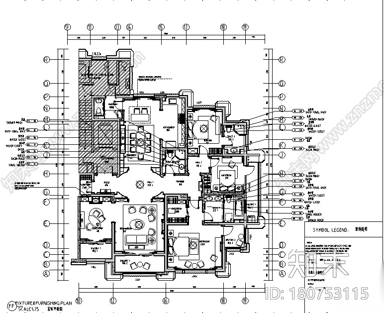 [河北]简约欧式9号楼设计样板房设计施工图（附效果图）cad施工图下载【ID:180753115】