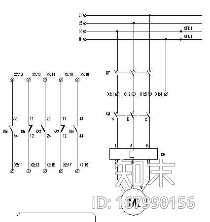 消防排烟风机控制电路施工图下载【ID:167990156】