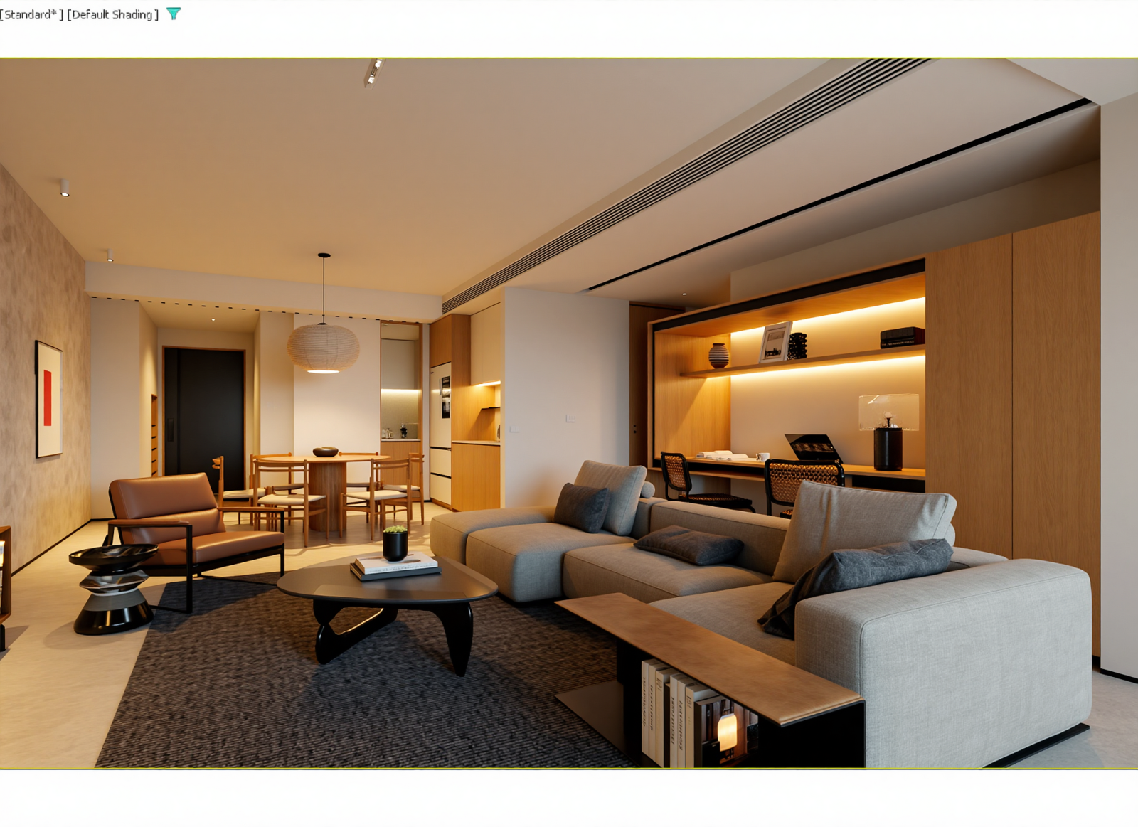 日式家居客厅3D模型下载【ID:1214855538】