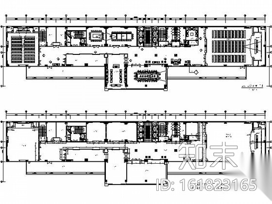 大型办公空间室内装修施工图cad施工图下载【ID:161823165】