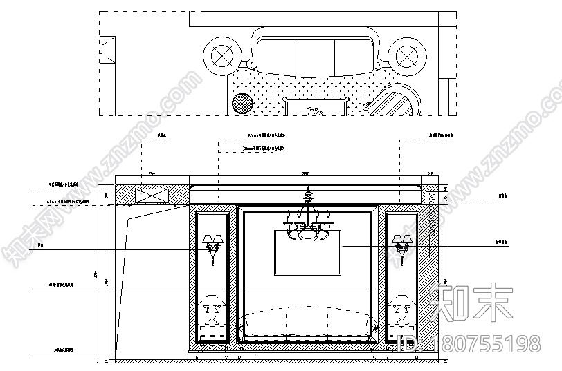 [湖北]海赋江城天韵样板房设计施工图（附效果图）cad施工图下载【ID:180755198】