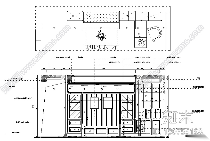 [湖北]海赋江城天韵样板房设计施工图（附效果图）cad施工图下载【ID:180755198】
