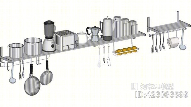 厨房搁板SU模型下载【ID:423083599】