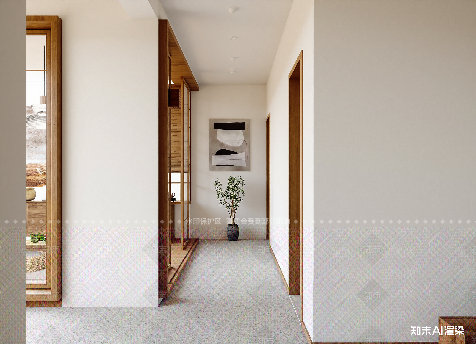 原木玄关3D模型下载【ID:1214977665】
