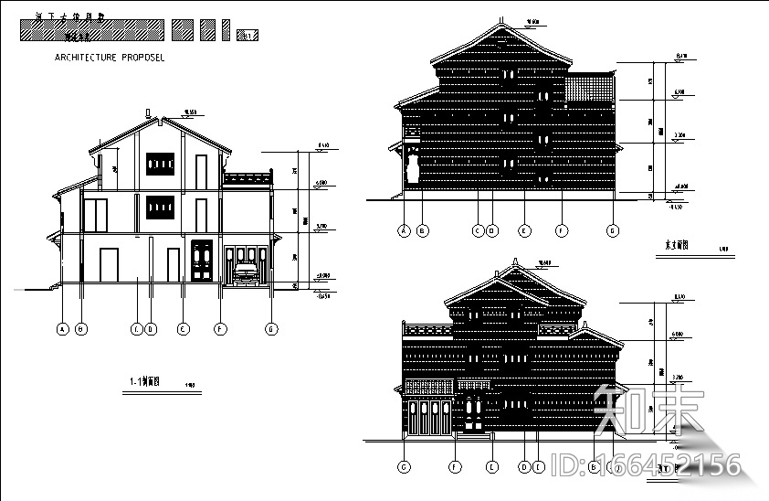 [江苏]淮安河下古镇别墅区cad施工图下载【ID:166452156】