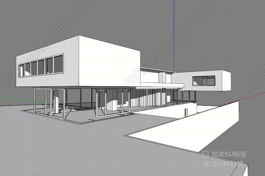 户外建筑达尔雅瓦别墅活动房屋SU模型下载【ID:231413357】