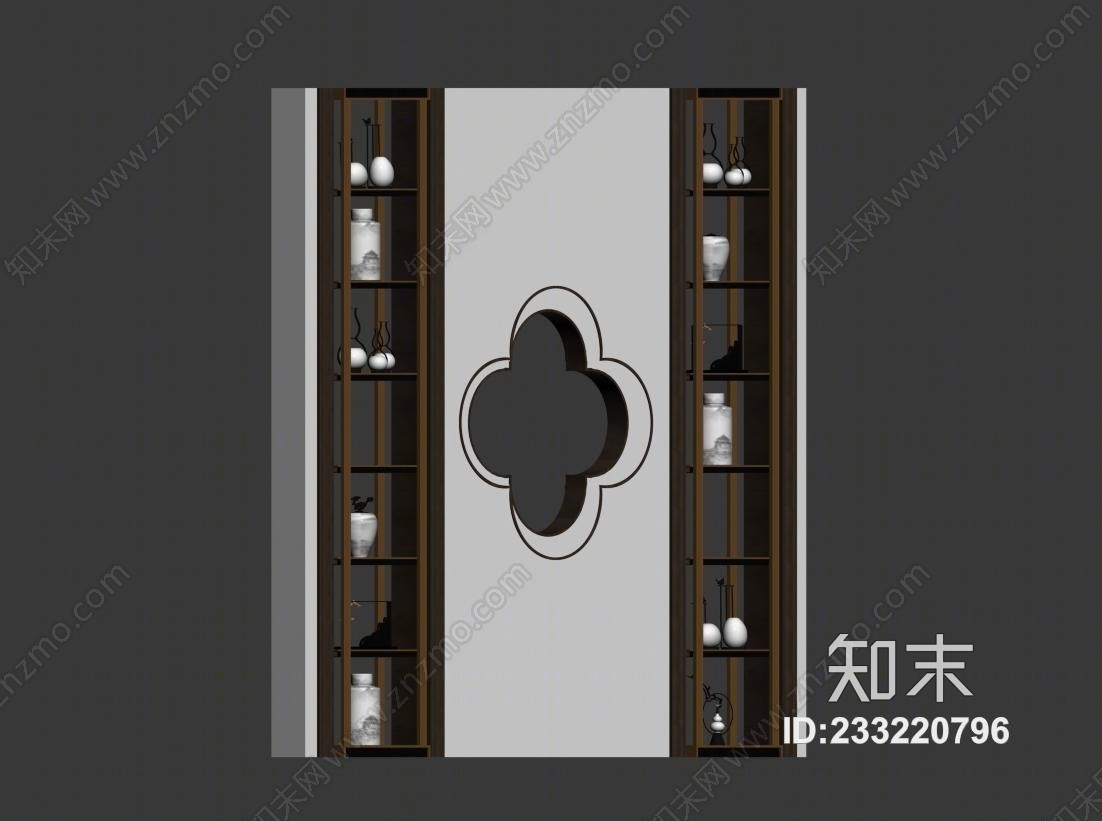 新中式置物架3D模型下载【ID:233220796】