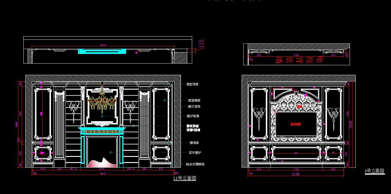 整木墙板cad施工图下载【ID:131092200】