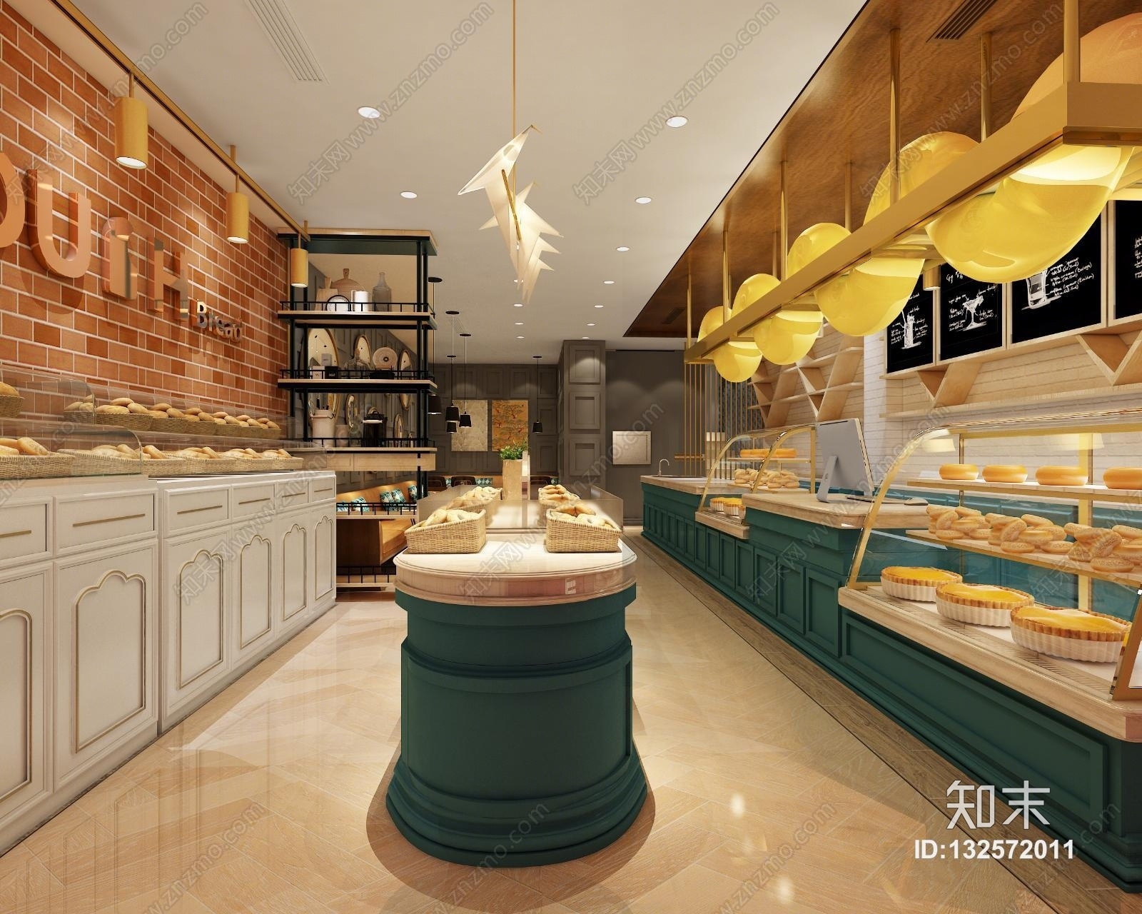 工业风面包店烘焙店蛋糕店3D模型下载【ID:132572011】