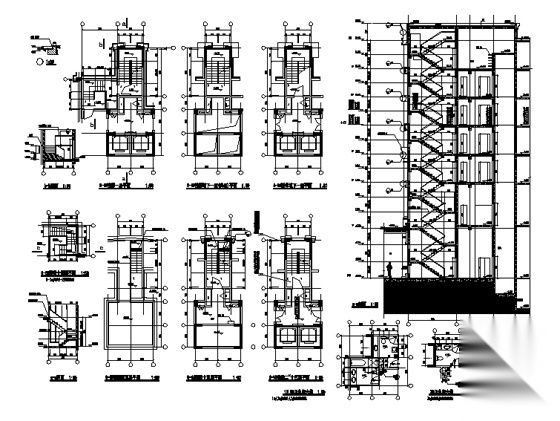 [浙江]某高档公寓小区住宅楼群（8栋及一期地下室）建筑...cad施工图下载【ID:166195180】