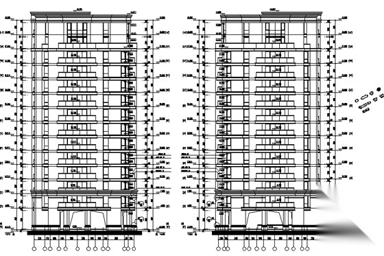 [浙江]某高档公寓小区住宅楼群（8栋及一期地下室）建筑...cad施工图下载【ID:166195180】