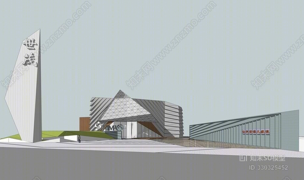 世茂深圳前海展示中心SU模型下载【ID:330325452】