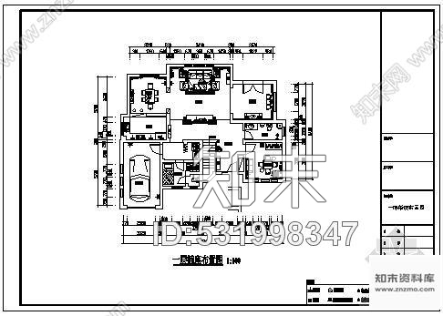 施工图一套耗资150万的小别墅装饰装修cad施工图下载【ID:531998347】