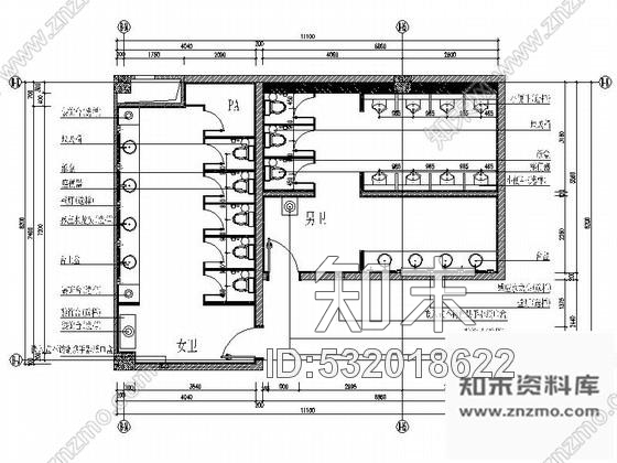 施工图公共卫生间装修装饰施工图施工图下载【ID:532018622】