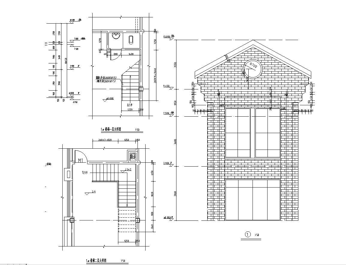 [宁夏]两层中式风格砖墙立面生态乡村建筑施工图（含全...cad施工图下载【ID:149778135】