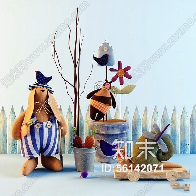 现代蜗牛公仔摆件组合3D3D模型下载【ID:56142071】