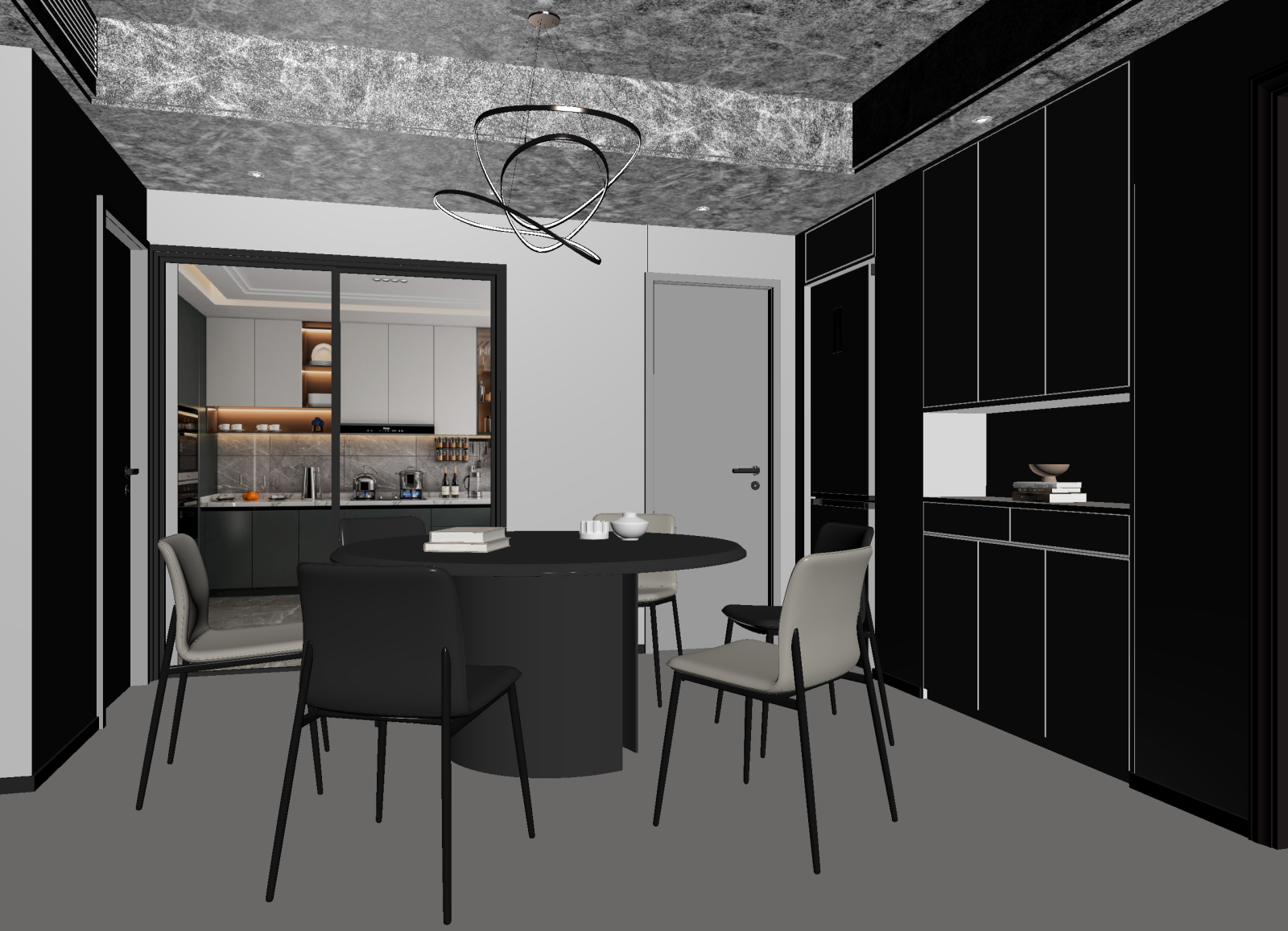 现代家居餐厅3D模型下载【ID:1214560121】