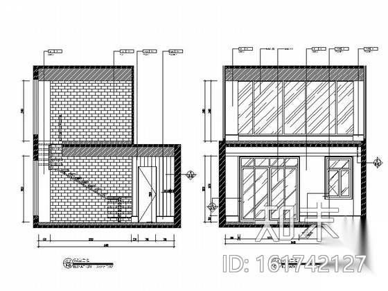 [青岛]LOFT办公室装修施工图（含效果）cad施工图下载【ID:161742127】